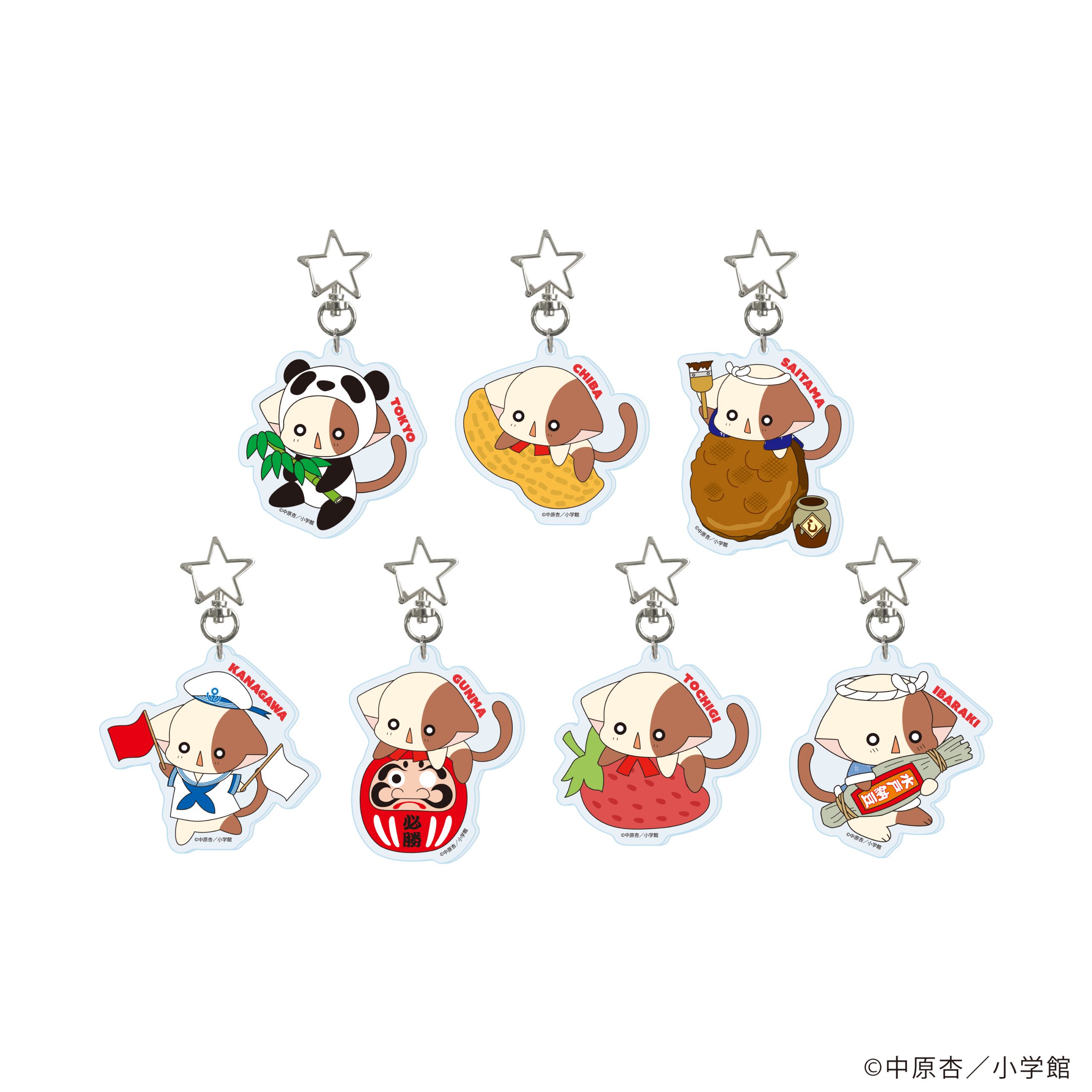 中原杏先生『きらりん☆レボリューション』 ご当地なーさんアクリルキーホルダー（関東地方セット）